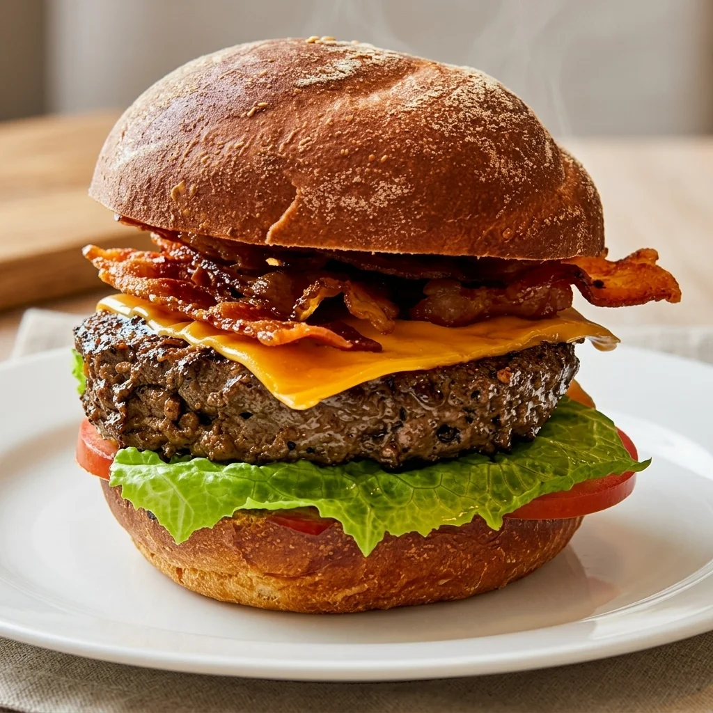 Mozza Burger with melted cheese, lettuce and tomato at Melita Restaurant and Bar in Melita, MB